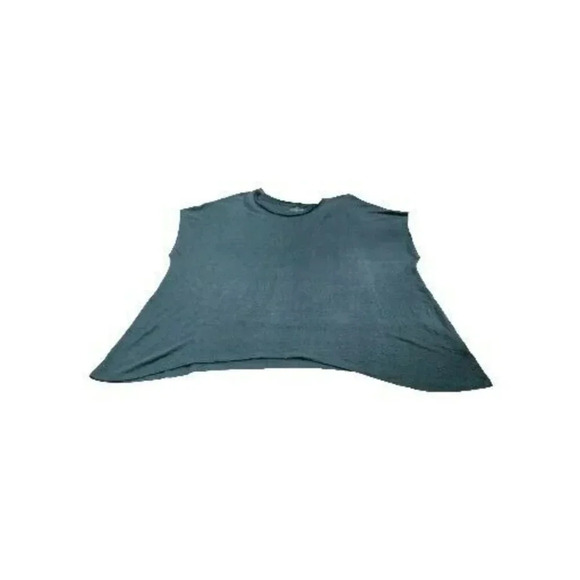 EILEEN FISHER Top Blouse Women's M Green Oversized HIgh Low Hem Boat Neck - Picture 9 of 13